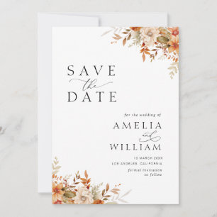 Save The Date Automne automne mariage floral enregistrer la date