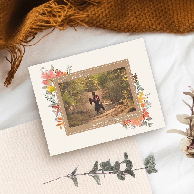 Save The Date Automne Feuilles de l'automne Feuillage Mariage Ph (Créateur téléchargé)