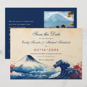 Save The Date Avec la photo Japonesque Harmonie avec Fuji
