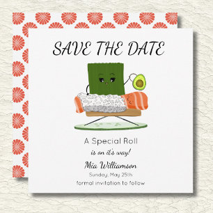 Save The Date Baby-Shopping Kawaii : Thème Sushi et Rouleau de S