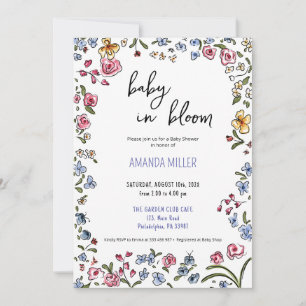 Save The Date Baby shower à main fleur sauvage