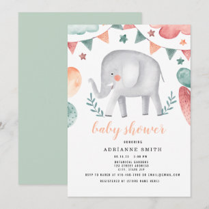 Save The Date Baby shower Aquarelle Animal