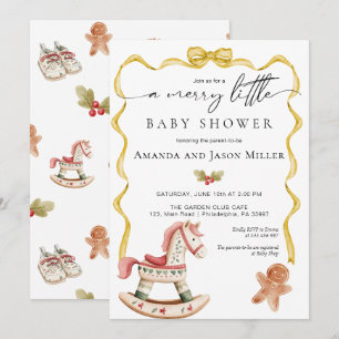 Save The Date Baby shower de Noël élégant or neutre