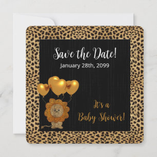 Save The Date Baby shower d'impression Cheetah