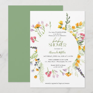 Save The Date Baby shower fleur sauvage à fleurs élégante invita