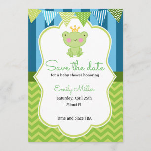 Save The Date Baby shower Prince Frog Enregistrer la date