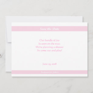 Save The Date Baby shower Sauvez les dates rose