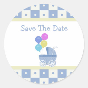 Save The Date Baby Shower Stickers