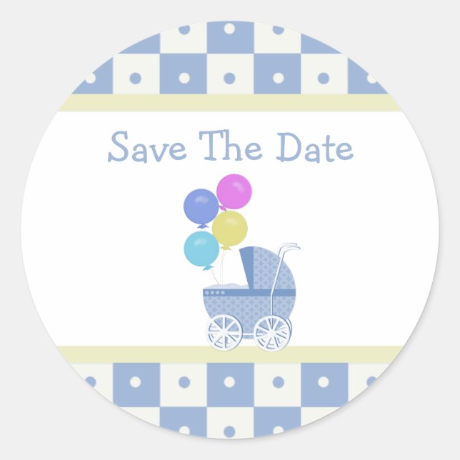 Save The Date Baby Shower Stickers (Front)