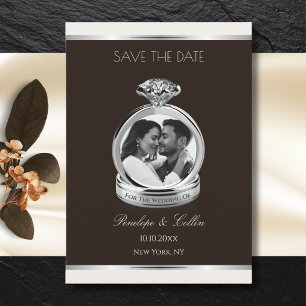 Save The Date Bague de fiançailles en photo de rendez-vous à ret