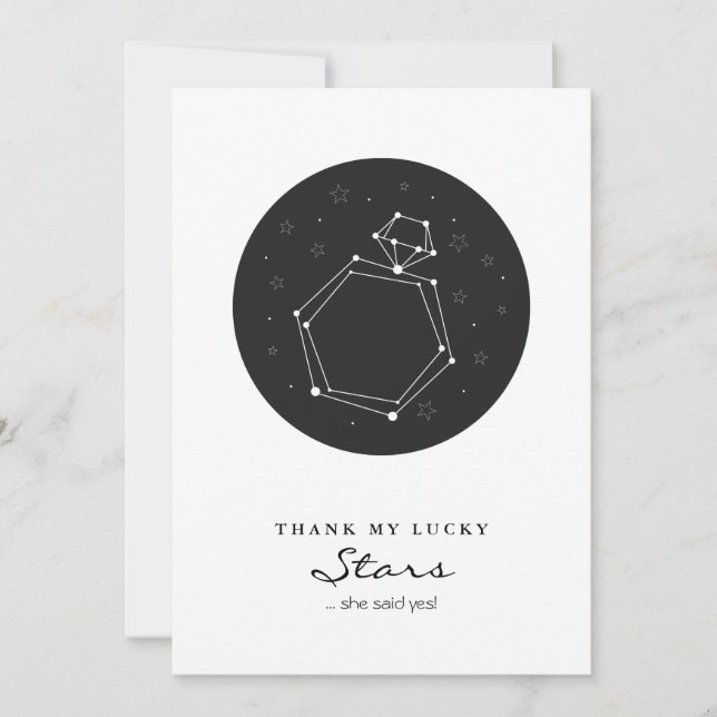 Save The Date Bague Fiançailles Constellation Enregistrer la dat (Devant)