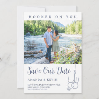 Save The Date Bagues Mariages de crochet de pêche Enregistrer la