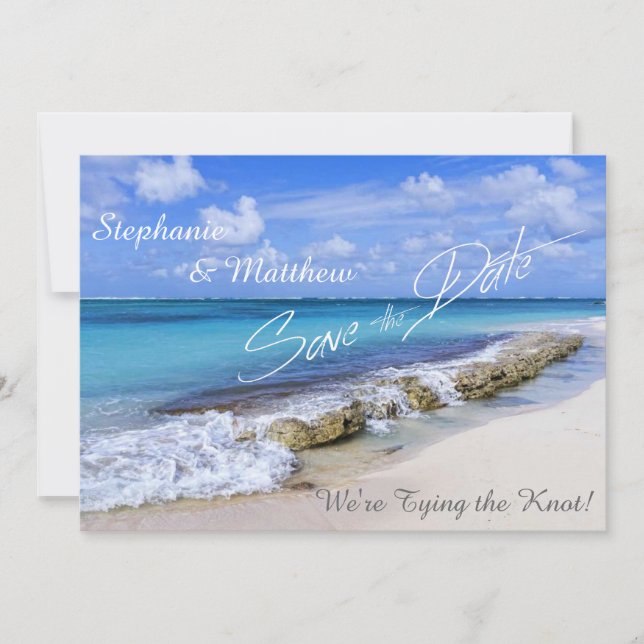 Save The Date Bahamas Beach Wedding Enregistrer la date (Devant)