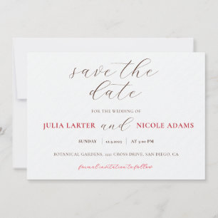 Save The Date Baiser Français Raisin Fleur Mariage Doux Baies