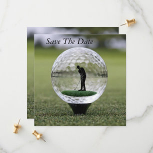 Save The Date Bal De Golf En Verre Avec Lecteur De Golf À L'Inté