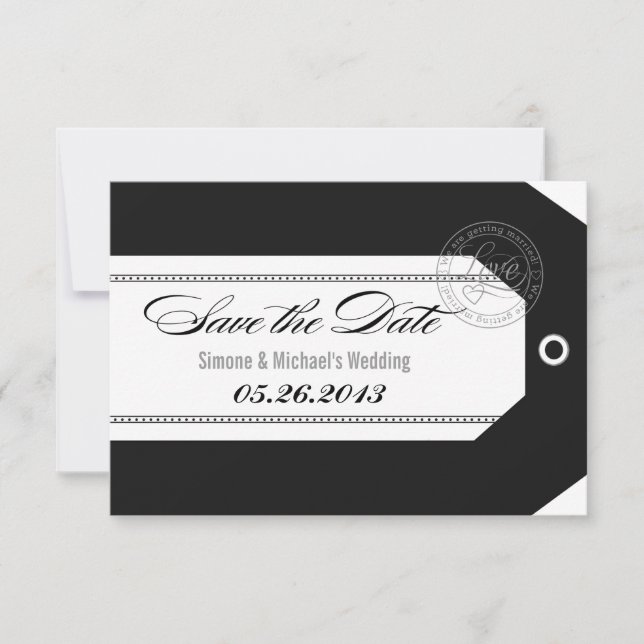 Save The Date Balise de bagage Enregistrer les Dates classique n (Devant)
