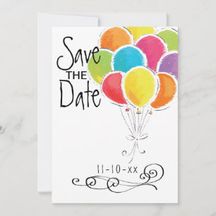 Save The Date Ballons colorés de fête d'anniversaire Enregistrer