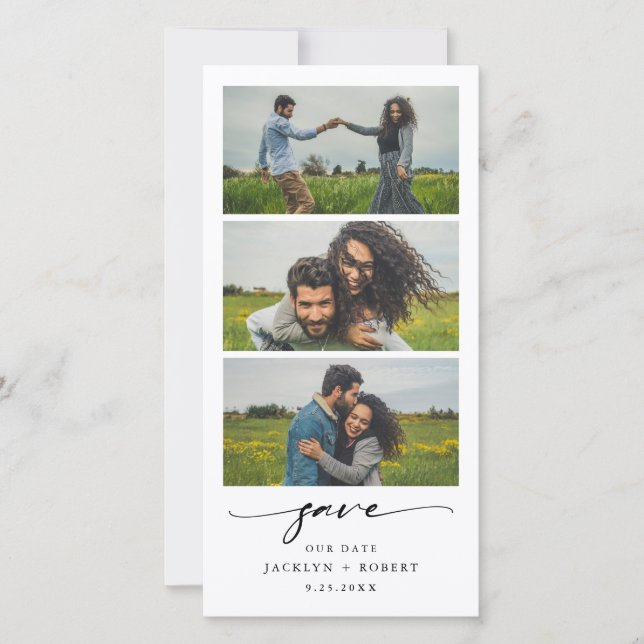 Save The Date Bande de photos Enregistrer la date du photomaton  (Devant)