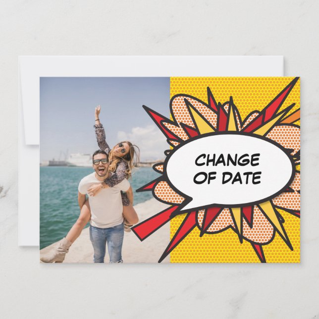 Save The Date Bande dessinée de changement de date reportée (Devant)