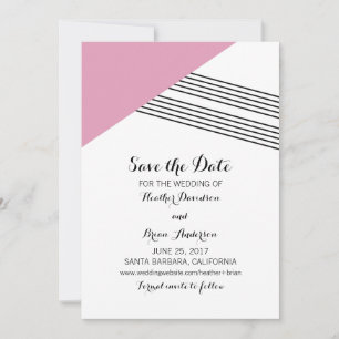 Save The Date Bande géométrique rose Enregistrer l'Invitation de