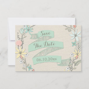 Save The Date Bannière baby shower Floral Wreath Enregistrer La 