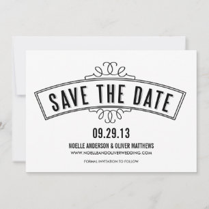 Save The Date BANNière VINTAGE   ANNONCE DE SAUVEGARDE DE DATE