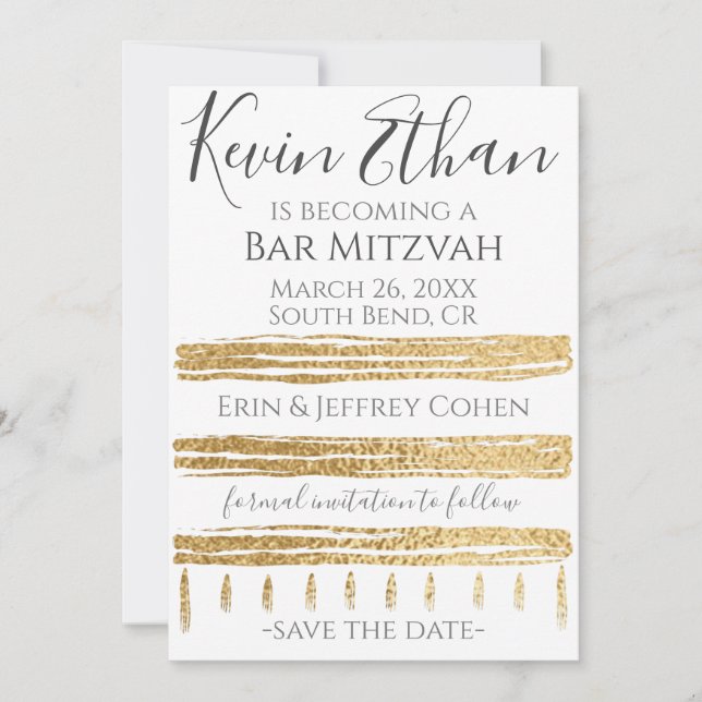 Save The Date Bar Mitzvah Bat mitzvah Enregistrer la date (Devant)