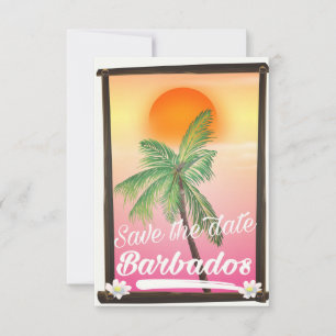 Save the Date - Barbados vintage postcard