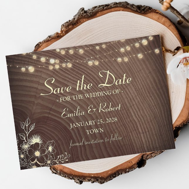 Save The Date Barn Wood Rustic Mariage (Créateur téléchargé)