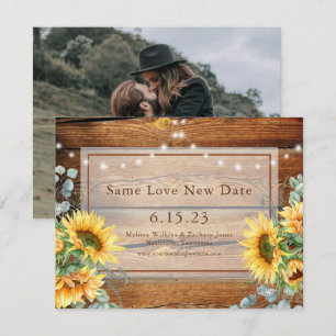 Save The Date Barn Wood Sunflower Photo Modifier la date Enregis
