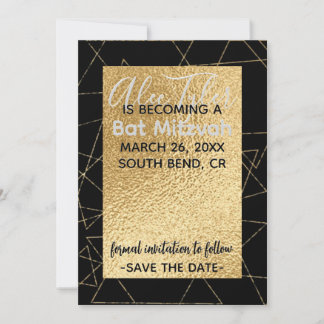 Save The Date Bars BM Bat mitzvah Gold Stars