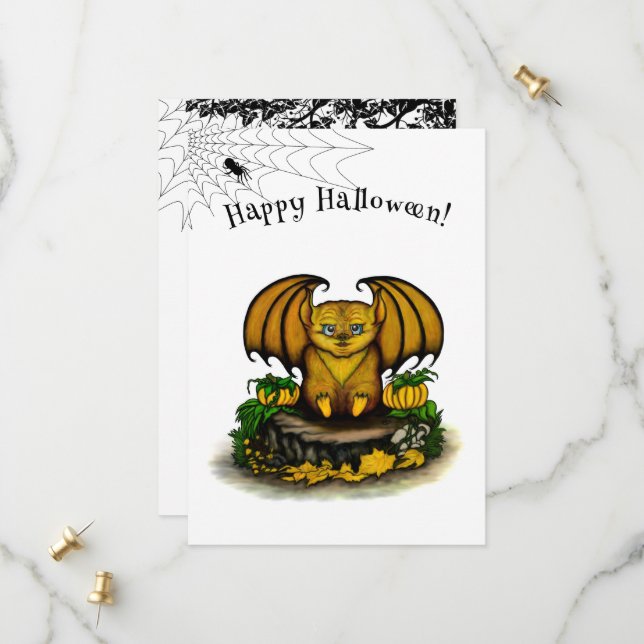 Save The Date Bat d'Halloween mignonne (Devant/Arrière en situation)