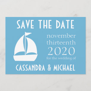 Save The Date Bateau À Voile Enregistrer La Date (Sky Blue)