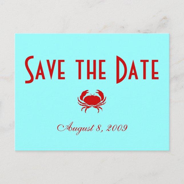 Save the Date - Beach - Customized Announcement Postcard (Front)