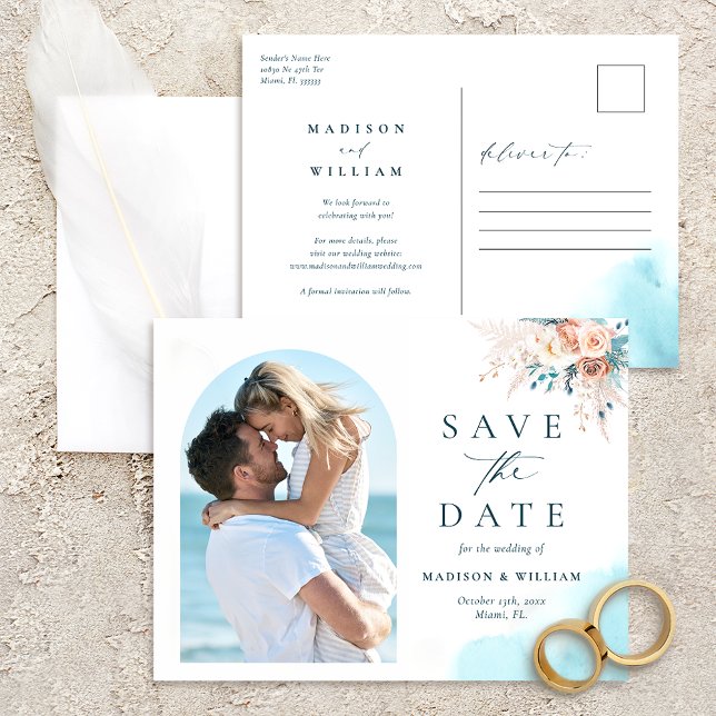 Save The Date Beach Destination Postcard (Creator Uploaded)
