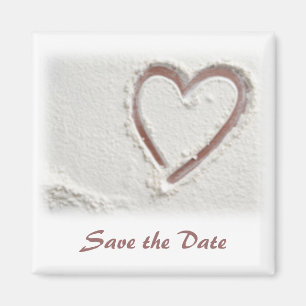 Save the Date/Beach Sand Heart Magnet
