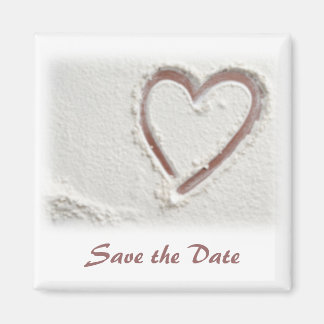 Save the Date/Beach Sand Heart Magnet