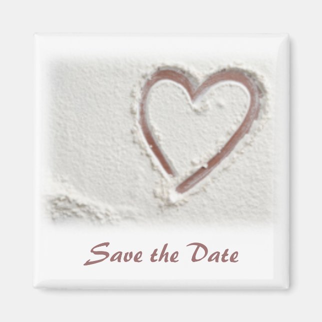 Save the Date/Beach Sand Heart Magnet (Front)