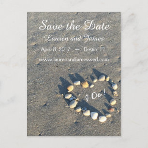 Save the Date Beach Theme Wedding Postcard