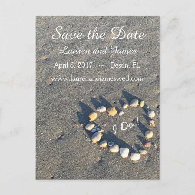 Save the Date Beach Theme Wedding Postcard (Front)