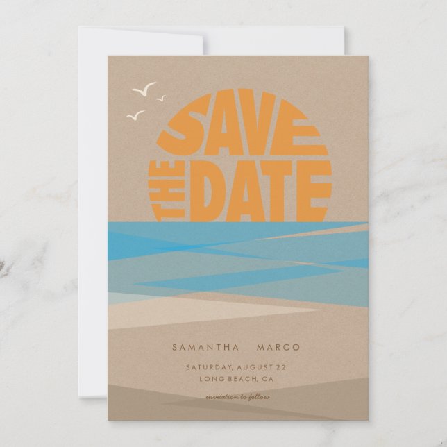 Save the Date, Beach Wedding Date (Front)