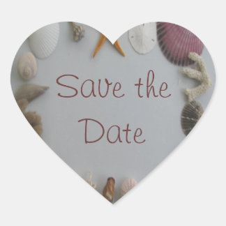 Save the Date/Beach Wedding Heart Sticker