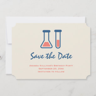 Save The Date Beaker & Test Tube Science Themed