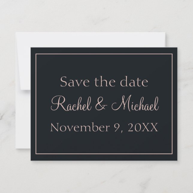 Save The Date Beau bleu et rose Enregistrer la date (Devant)