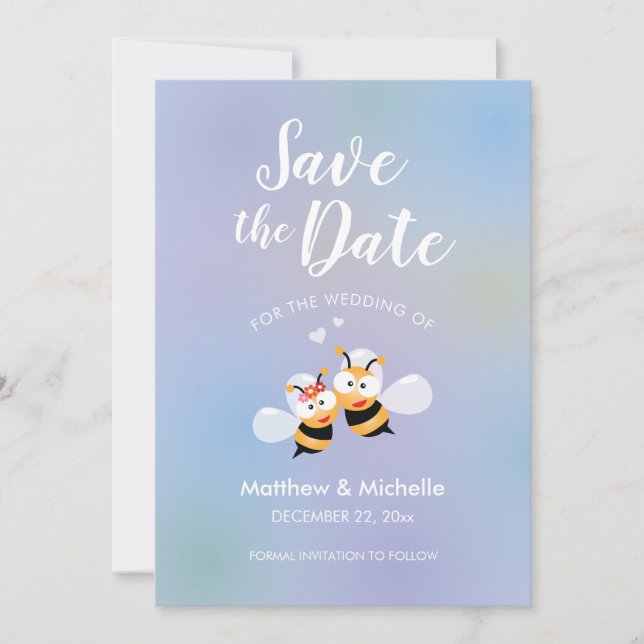 Save The Date Beau Conçu Pour Être Un Mariage Élégant (Devant)