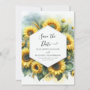 Save The Date Beau Mariage de tournesol de terrain