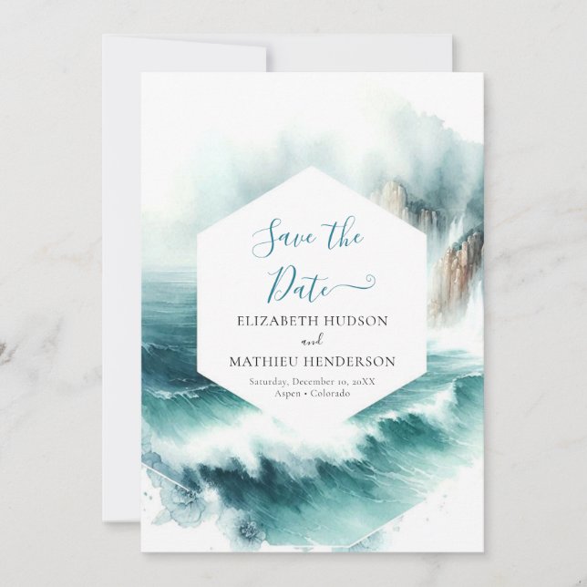 Save The Date Beau Mariage nautique personnalisé (Devant)