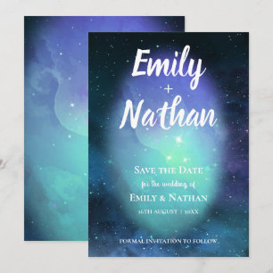 Save The Date Beau SOUS LES ÉTOILES Mariage de typographie
