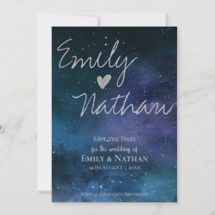 Save The Date Beau Starry Mariage de typographie de nuit