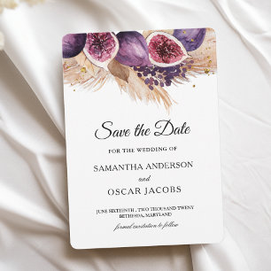 Save The Date Beauté tendance violet Figs & Pampas
